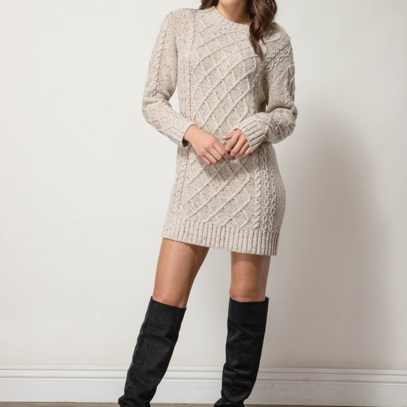 NWT! Line & Dot Women's Jackson Sweater Dress, Oatmeal, Off White, L - Picture 6 of 6